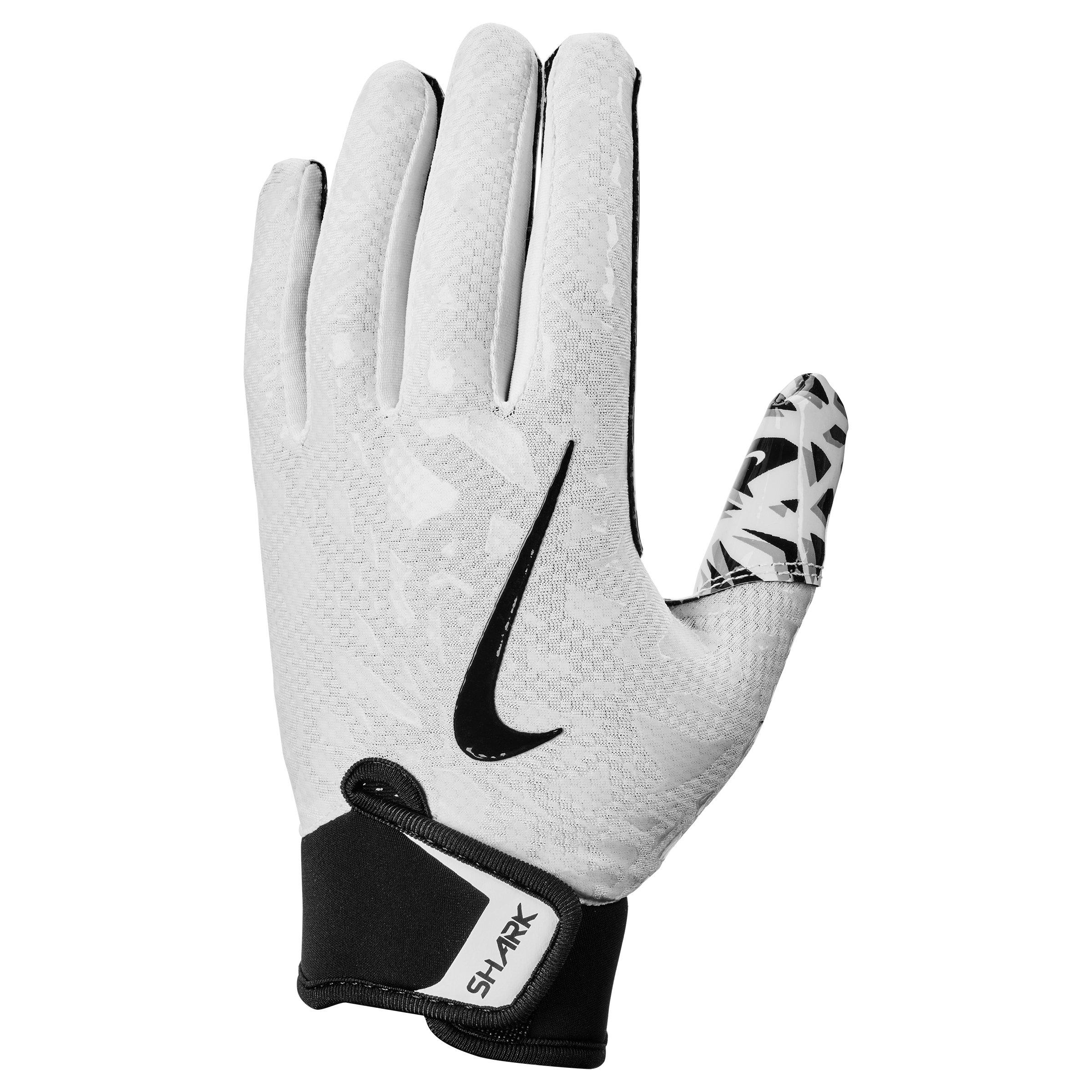 Nike Youth Shark 2.0 Football Receiver Gloves - White/Black
